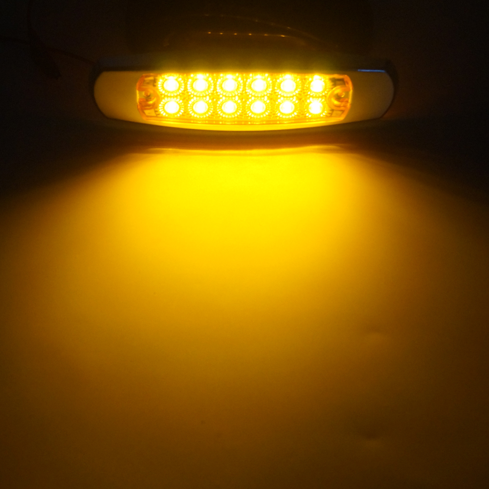 黄色|長方形|車用のクロム/ステンレス鉄を備えたLEDマーカークリアランスライト
