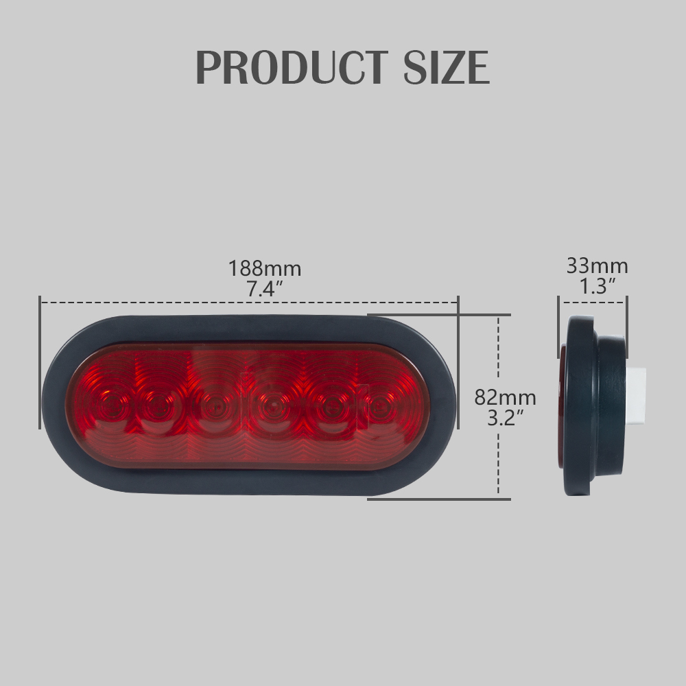赤色LED6 "インチオーバルテールライト